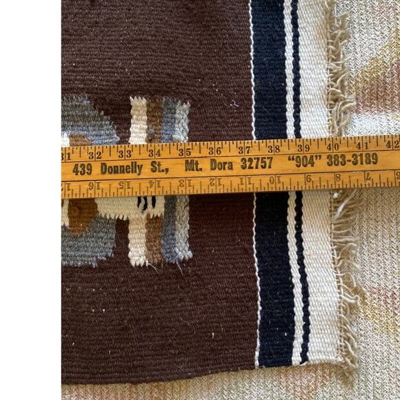 VTG Woven Wool Zapotec Indigenous Southwest Mexican Wool WALL TAPESTRY /‎ RUG - Picture 6 of 8